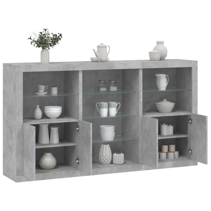vidaXL Dressoir met LED-verlichting 181,5x37x100 cm, Huis en Inrichting, Kasten | Dressoirs, Nieuw, Verzenden