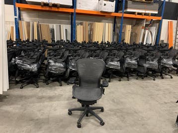 Refurbished Herman Miller Aeron - Tuxedo uitvoering, Verzenden, Zwart, Zo goed als nieuw, Bureaustoel