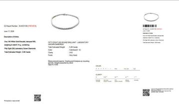Zonder minimumprijs - Tennis armband - 14 karaat Witgoud -
