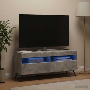vidaXL LED tv-meubel Betongrijs Bewerkt hout, Verzenden
