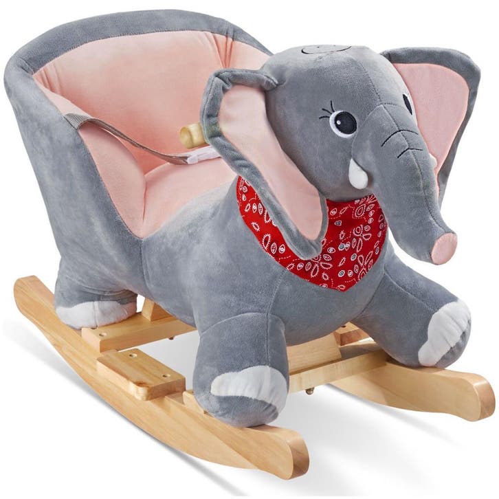 Schommeldier olifant, met pluche bekleding, vanaf 12 maanden, Enfants & Bébés, Jouets | Jouets en bois, Envoi
