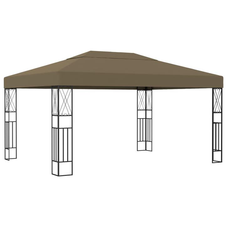 vidaXL Prieel 3x4 m stof taupe, Tuin en Terras, Partytenten, Nieuw, Verzenden