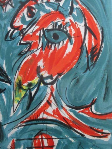 Carl-Henning Pedersen (1913-2007) - LOiseau Bleu