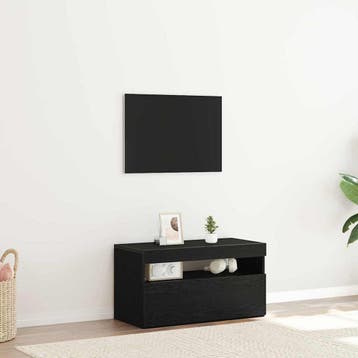 vidaXL TV Kast 75 x 35 x 40 cm Zwart Eiken Bewerkt hout, Verzenden, Nieuw