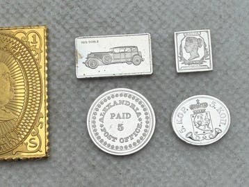 États-Unis, Finlande, Malte. Lote 5 lingotes plata 999 (