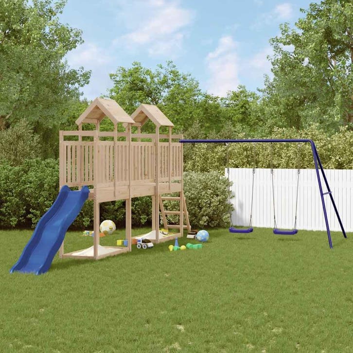 vidaXL Speelhuis massief grenenhout, Enfants & Bébés, Jouets | Extérieur | Aires de jeux, Envoi