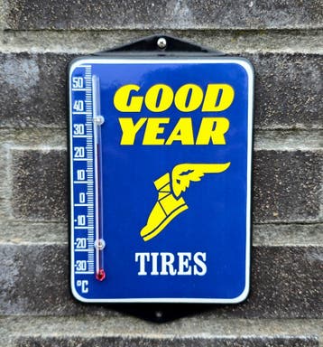 Good Year emaille thermometer, Verzenden