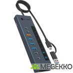 ICY BOX IB-HUB1742CR-C2PD USB 3.2 Gen 2 (3.1 Gen 2) Type-A +, Verzenden, Nieuw