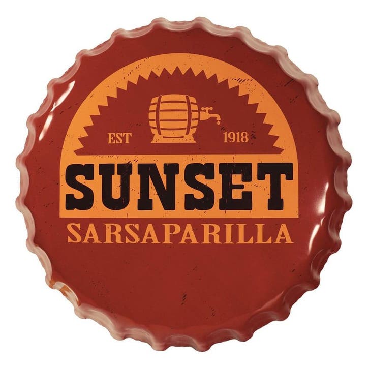 Fallout Tin Sign Sunset Sarsaparilla Bottle Cap, Collections, Cinéma & Télévision, Enlèvement ou Envoi