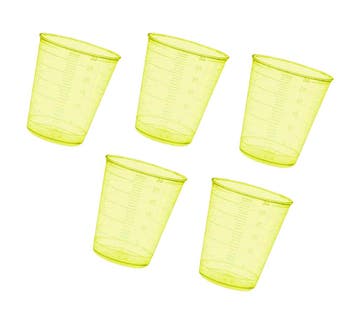 Set van 160 maatbekertjes (30 ml, geel, schaalverdeling, vo, Verzenden, Nieuw