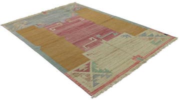 Moderne Indo Kelim van wol - Kelim - 242 cm - 174 cm -