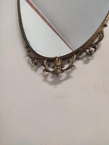 Wandspiegel - Messing - Mid-Century jaren 60