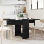 vidaXL Eettafel 138 x 70 x 73,5 cm Bewerkt hout Zwart eiken, Huis en Inrichting, Tafels | Eettafels, Verzenden, Nieuw