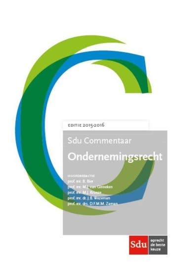 Ondernemingsrecht / 2015-2016 / SDU Commentaar 9789012396042, Boeken, Verzenden, Gelezen