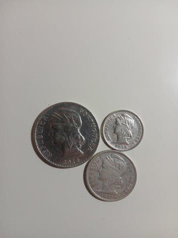 Portugal. Republic. 10 + 20 + 50 Centavos 1913-1915 (3