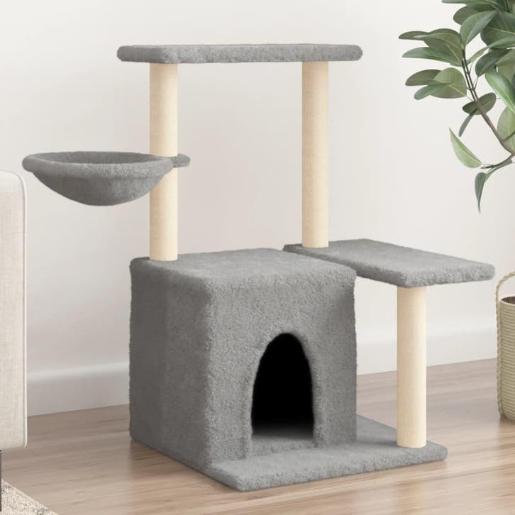 vidaXL Kattenmeubel met sisal krabpalen 83 cm lichtgrijs, Animaux & Accessoires, Accessoires pour chats, Envoi