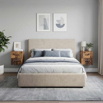 vidaXL Muurbevestigde Nachttafel 2 st Oud hout 34,5 x 33 x, Huis en Inrichting, Slaapkamer | Nachtkastjes, Verzenden, Nieuw