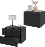 2dekans | Woltu Zwevende Nachtkastjes Set van 2 – Zwart – 40, Huis en Inrichting, Ophalen of Verzenden, Nieuw