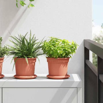 vidaXL Plantenpotten 24 st Baksteenrood Kunststof, Verzenden, Nieuw