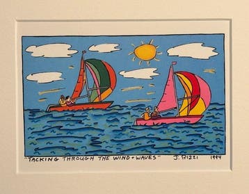 James Rizzi (1950-2011) - Tacking Through the Wind & Waves
