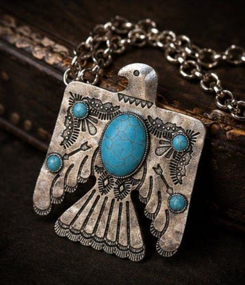 Pendentif voyant Turquoise Aigle Royal – Vintage du
