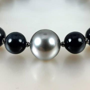 Armband Zilver Parel - Gemengde edelstenen - Tahiti Ø11,6 mm