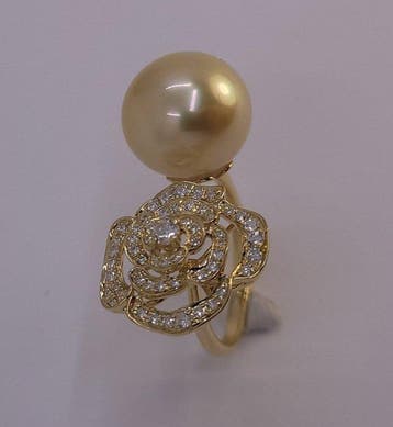 Ring - 18 karaat Geel goud, 12,8 mm ronde gouden South, Handtassen en Accessoires, Ringen, Nieuw