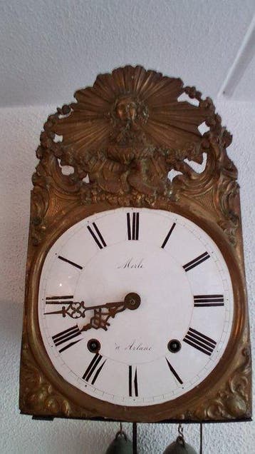 Horloge comtoise - Merle a Arlane - Antique - Laiton moulé,