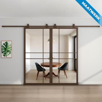 Dubbele stalen Schuifdeuren 6 Vlaks Maatwerk Luxe design Roo