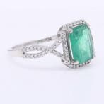 Sans prix de réserve - Bague Platine - 1.62ct. tw. Émeraude, Nieuw