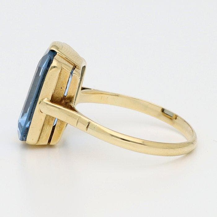Ring - 14 karaat Geel goud Topaas, Handtassen en Accessoires, Ringen