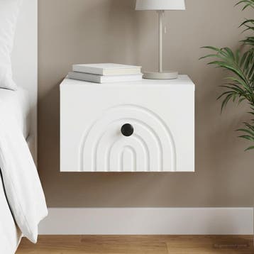 vidaXL Muurbevestigde Nachttafel Wit 33 x 34,5 x 20 cm, Huis en Inrichting, Verzenden, Nieuw