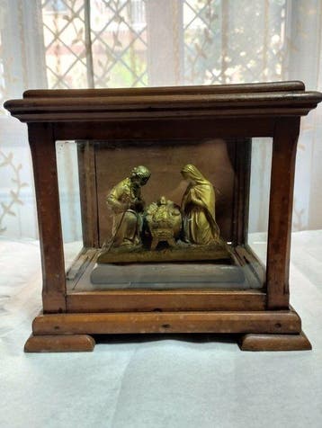 Scarabattola Napoletana - Nativiteit in brons in antieke