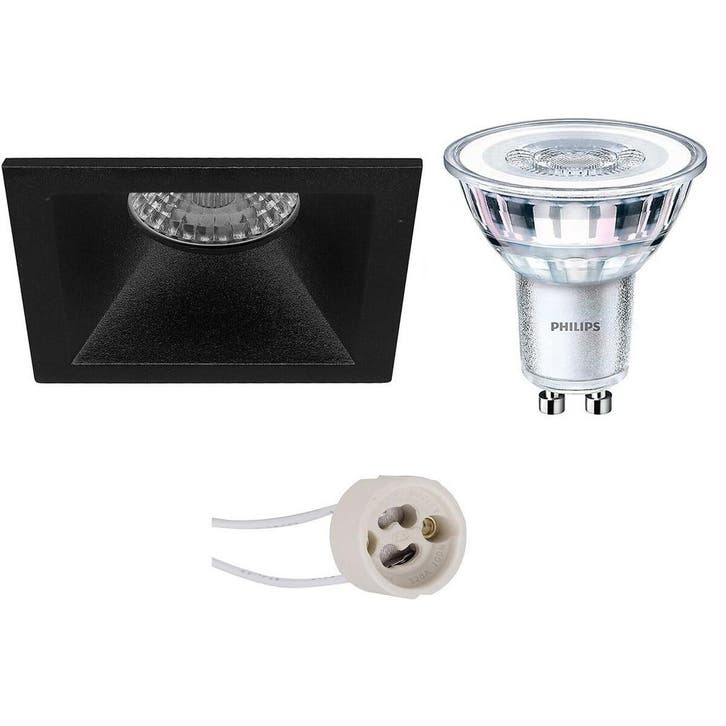 LED Spot Set 4W - Dimbare Vierkante Inbouwspot Mat Zwart - G, Maison & Meubles, Lampes | Spots, Envoi
