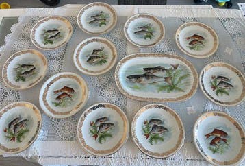 Limoges A Vignaud - Tafelservies voor 12 (13) - Porselein