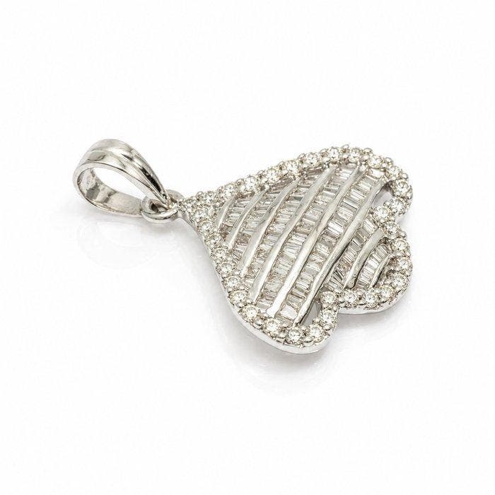 Hanger - 14 karaat Witgoud - 1.13ct. tw. Diamant, Handtassen en Accessoires, Antieke sieraden