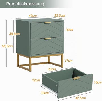Nachtkastje set van 2 - Bijzettafel - Opbergkastje - 56,5x56, Huis en Inrichting, Verzenden, Nieuw