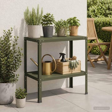 vidaXL Planttafel 100 x 50 x 80 cm Gepoedercoat staal, Tuin en Terras, Hand-tuingereedschap, Verzenden, Nieuw