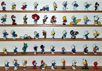 Schleich - Figuur - Collection of different Smurfs (50) - 50, Antiek en Kunst