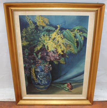 Josep Barrenechea Tubilla (1908-1991) - Mimosa y claveles