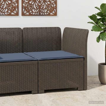 vidaXL Eén-zits Tuin Sofa met Kussen Rieten Look PP, Tuin en Terras, Verzenden, Nieuw