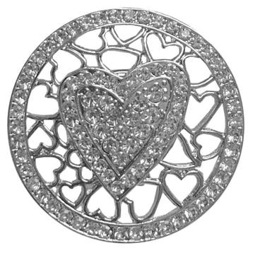 Fako Bijoux - Magneet Broche XL - Hart Kristal Rond -, Verzenden