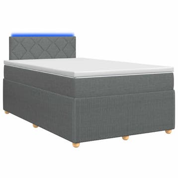 vidaXL Boxspringbed met matras Donkergrijs 120 x 190 cm Stof, Verzenden, Nieuw