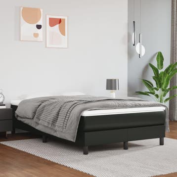 vidaXL Boxspring met matras kunstleer zwart 120x200 cm, Verzenden, Nieuw