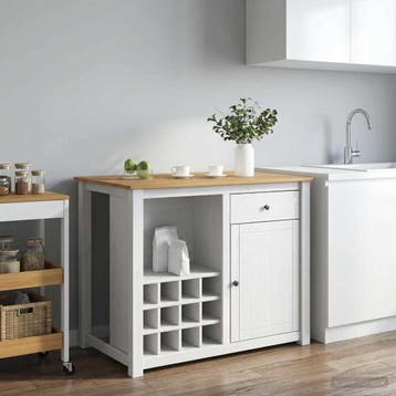 vidaXL Keuken eiland set 2 st PANAMA Wit en Honingwas 112 x, Huis en Inrichting, Verzenden, Nieuw