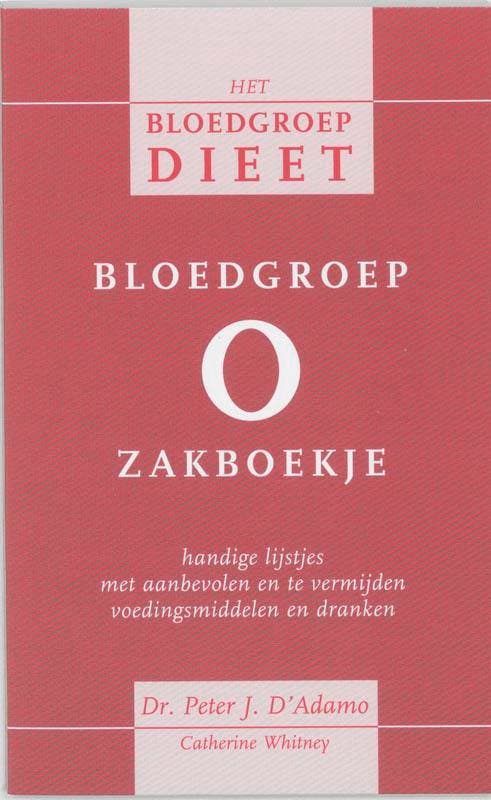 Bloedgroep O zakboekje 9789032508869 P. DAdamo, Boeken, Kookboeken, Zo goed als nieuw, Verzenden
