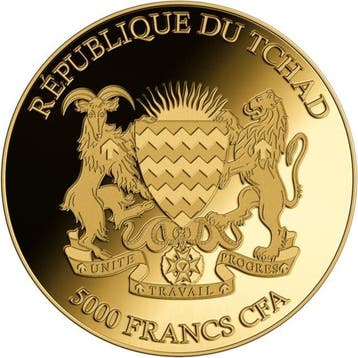 Tsjaad. 5000 Francs 1/200 oz 999 Fine Gold 5000 CFA Francs