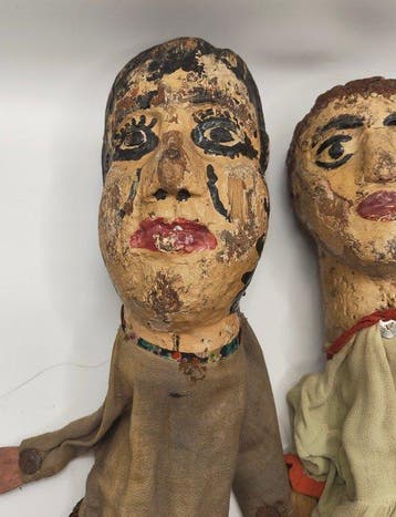 Marionnette (2) - Coppia burattini a bastone - Bois -
