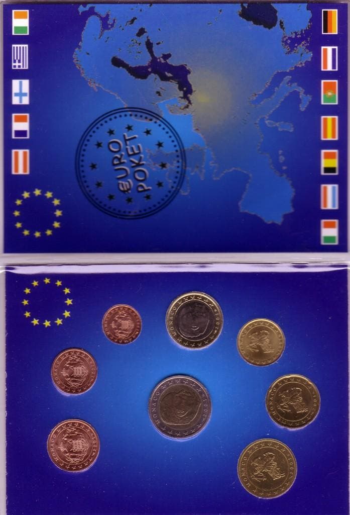 3,88 Euro Kms Monaco 2001 im Folder unc koper-nikkel, Timbres & Monnaies, Monnaies | Europe | Monnaies euro, Envoi