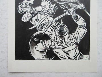 Karel Biddeloo - 1 Original drawing - De Rode Ridder -, Nieuw